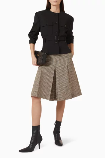 Belted Peplum Jacket in Wool-blend