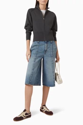 Pintucked Culottes in Denim