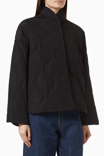 Quilted Shawl-collar Jacket in Cotton-blend
