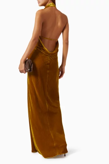 Reannon Draped Gown in Velvet