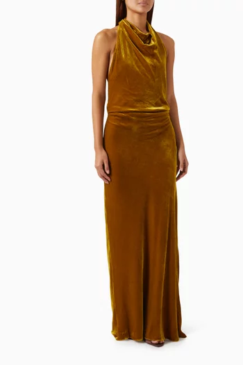 Reannon Draped Gown in Velvet