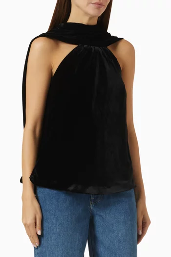 Scarlett Draped Cape Top in Velvet