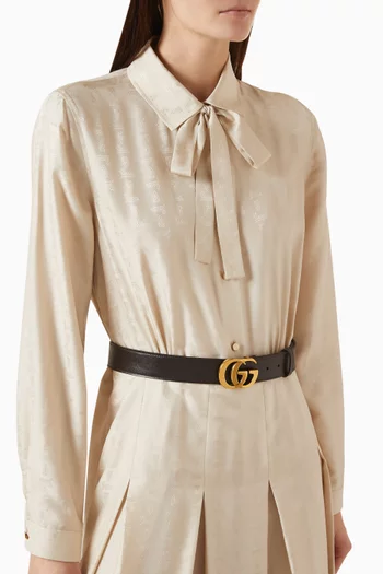 Cut GG Marmont Belt in Leather