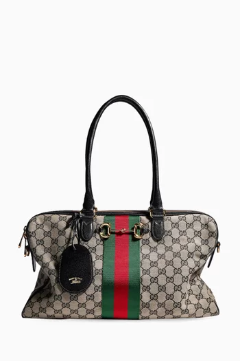 Large Borsetto Boston Bag in GG Canvas