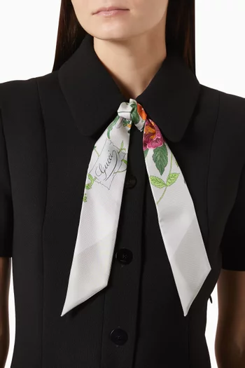 Flora Printed Ribbon in Silk Twill