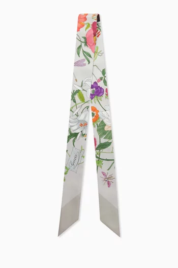 Flora Printed Ribbon in Silk Twill