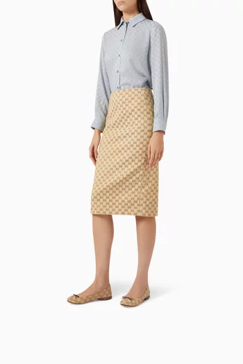 Bamboo Balerina Pumps in GG Canvas
