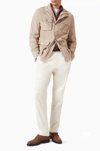 Unlined Safari Jacket in Suede