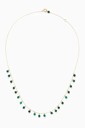 Confetti Malachite Necklace in 18kt Gold