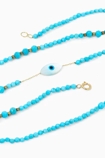 2-layer Eye Round Anklet in 18kt Gold