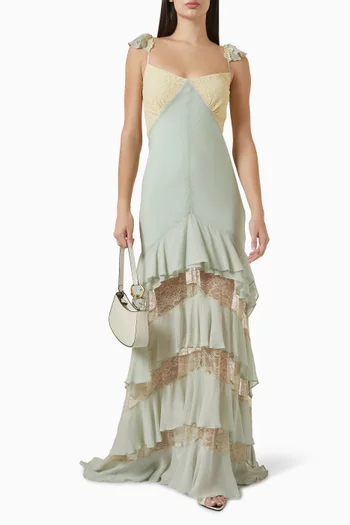 Auralite Ruffled Dress in Viscose