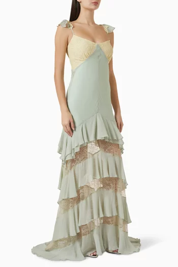 Auralite Ruffled Dress in Viscose