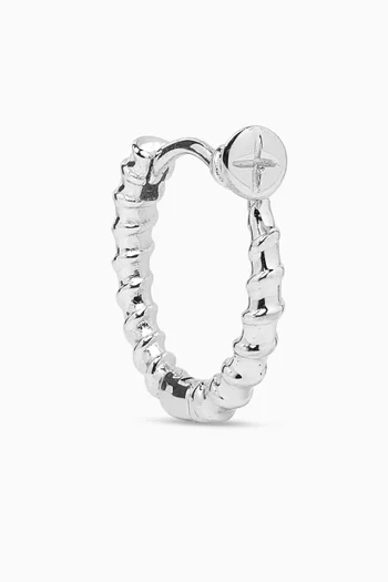 Screw Single Hoop Earring in Sterling Silver