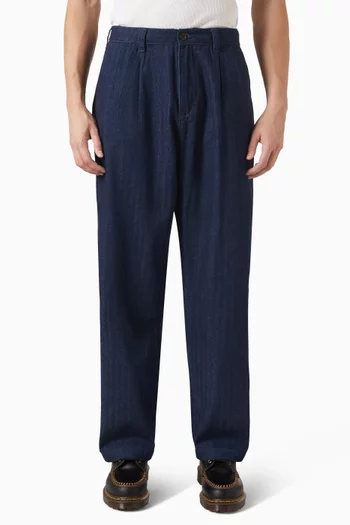 Pleated Pants in Cotton Twill