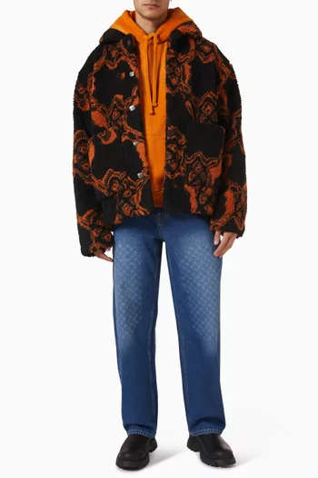 Burned Shield Jacket in Faux Fur