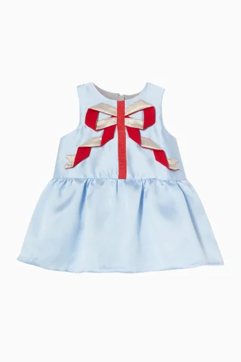 Origami Ribbon Shift Dress & Bloomers in Satin Twill