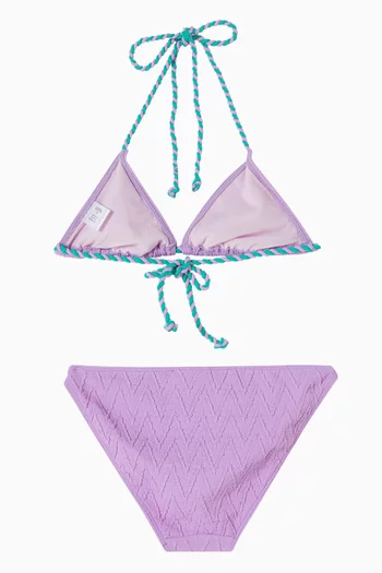 Mojito Textured Triangle Bikini Set