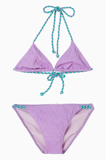 Mojito Textured Triangle Bikini Set