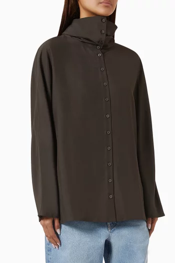 Fluid Funnel-neck Top in Viscose-blend