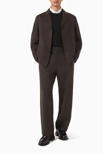 Wide-leg Pants in Double-faced Wool