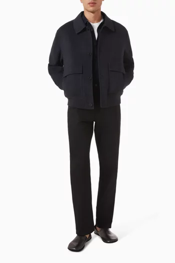 Bomber Jacket in Double-faced Wool-blend