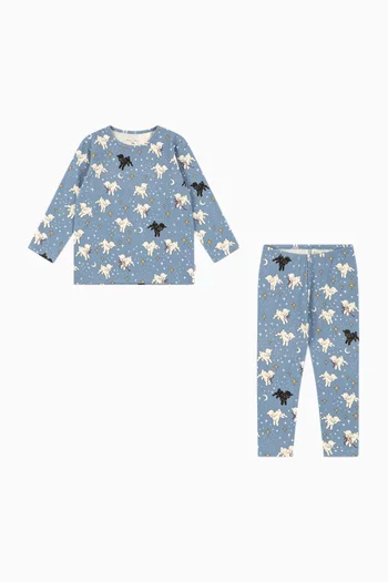 طقم بلوزة ولغينغز بطبعة خراف