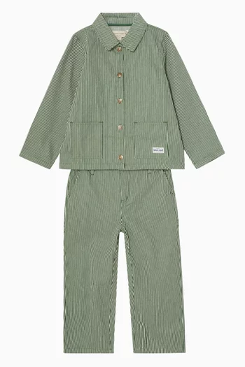 Luc Striped Shirt Jacket in Organic Cotton