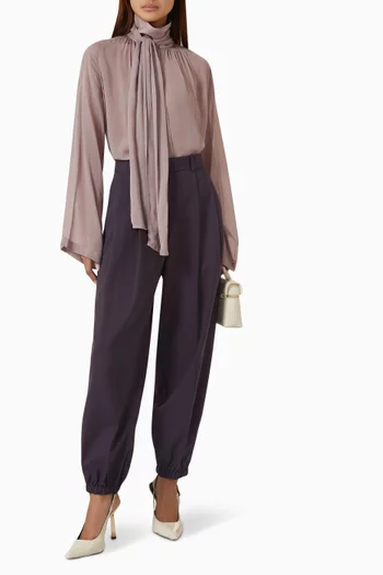 Fluid Scarf-detail Top