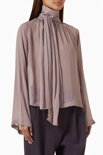 Fluid Scarf-detail Top