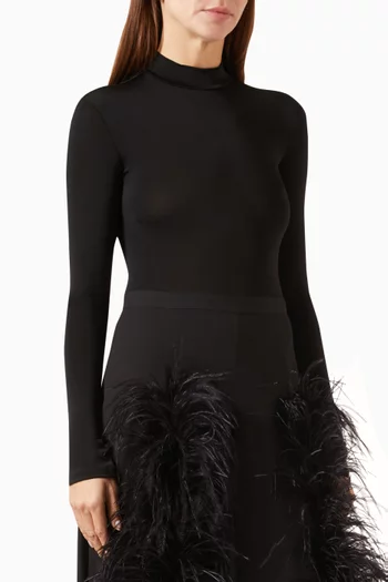 Mock-neck Bodysuit in Jersey