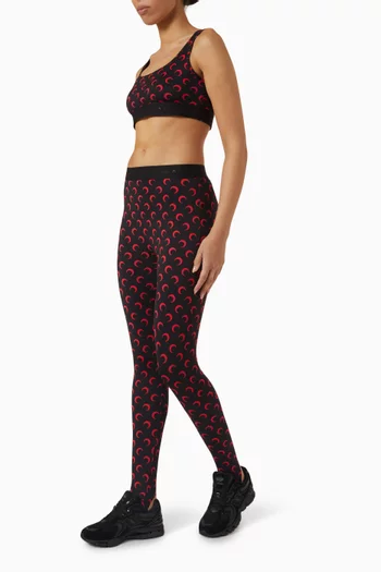 Moon-print Stirrup Leggings in Jersey