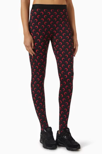 Moon-print Stirrup Leggings in Jersey