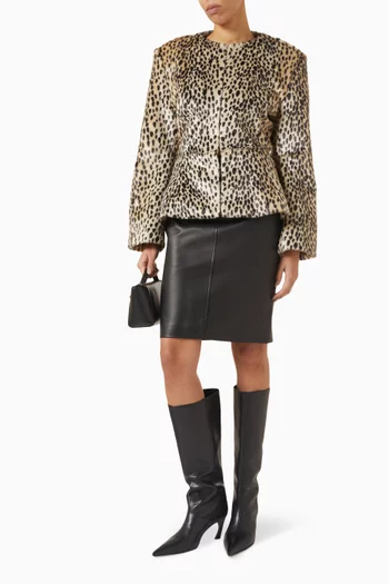 Dalmatian Peplum Jacket in Faux Pony Hair