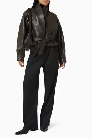 Shawl Collar Jacket in Lambskin Leather