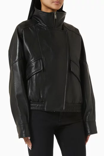 Vintage Bomber Jacket in Leather