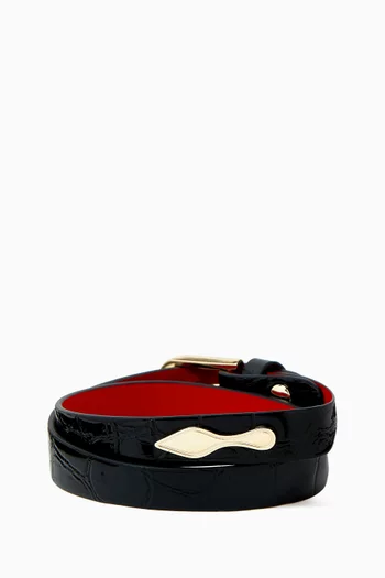 Bettina Belt in Croc-embossed Patent Leather