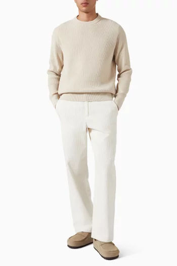 Crewneck Sweater in Cable-knit