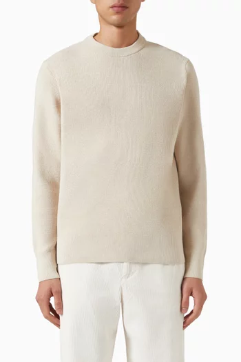 Crewneck Sweater in Cable-knit
