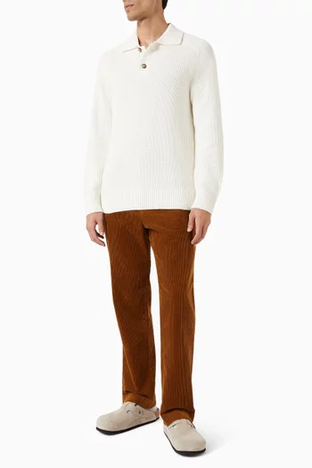 Ribbed Polo T-shirt in Knit