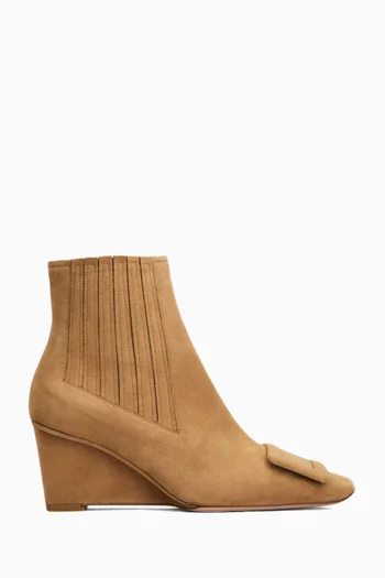 Belle Vivier 60 Wedge Booties in Suede