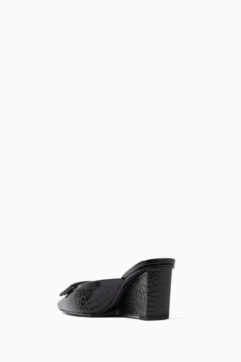 Belle Vivier 60 Wedge Mules in Leather