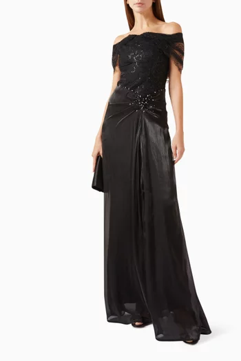 Embellished Off-shoulder Dress