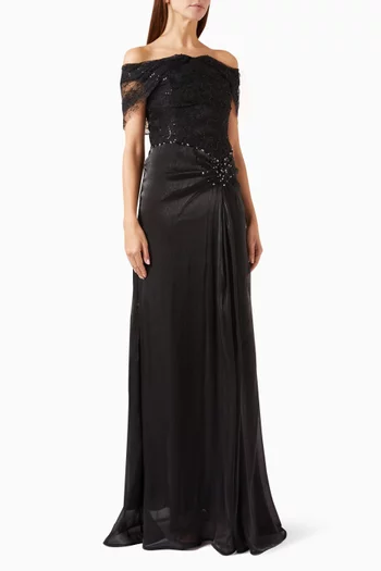 Embellished Off-shoulder Dress