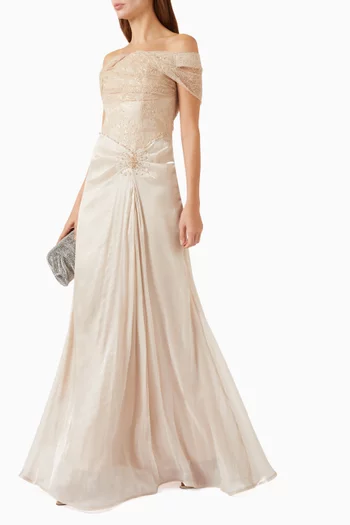 Embellished Off-shoulder Dress
