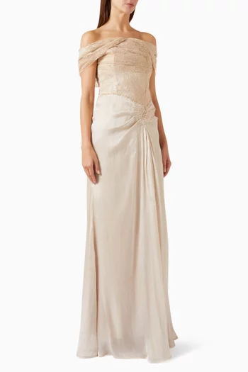 Embellished Off-shoulder Dress