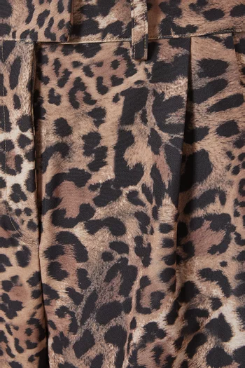 Shaniya Leopard-print Wide-leg Pants in Crepe