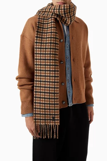 Checked Scarf in Wool