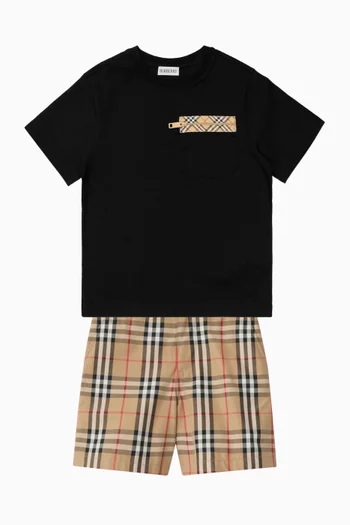 Check-pocket T-shirt in Cotton