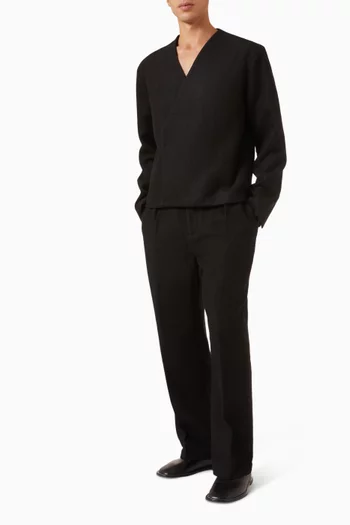 Dorian Pleated Pants in Brushed-wool