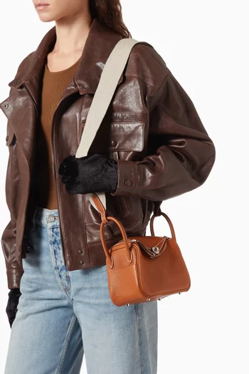 Unused Mini Lindy Bag in Barenia Fauborg Leather